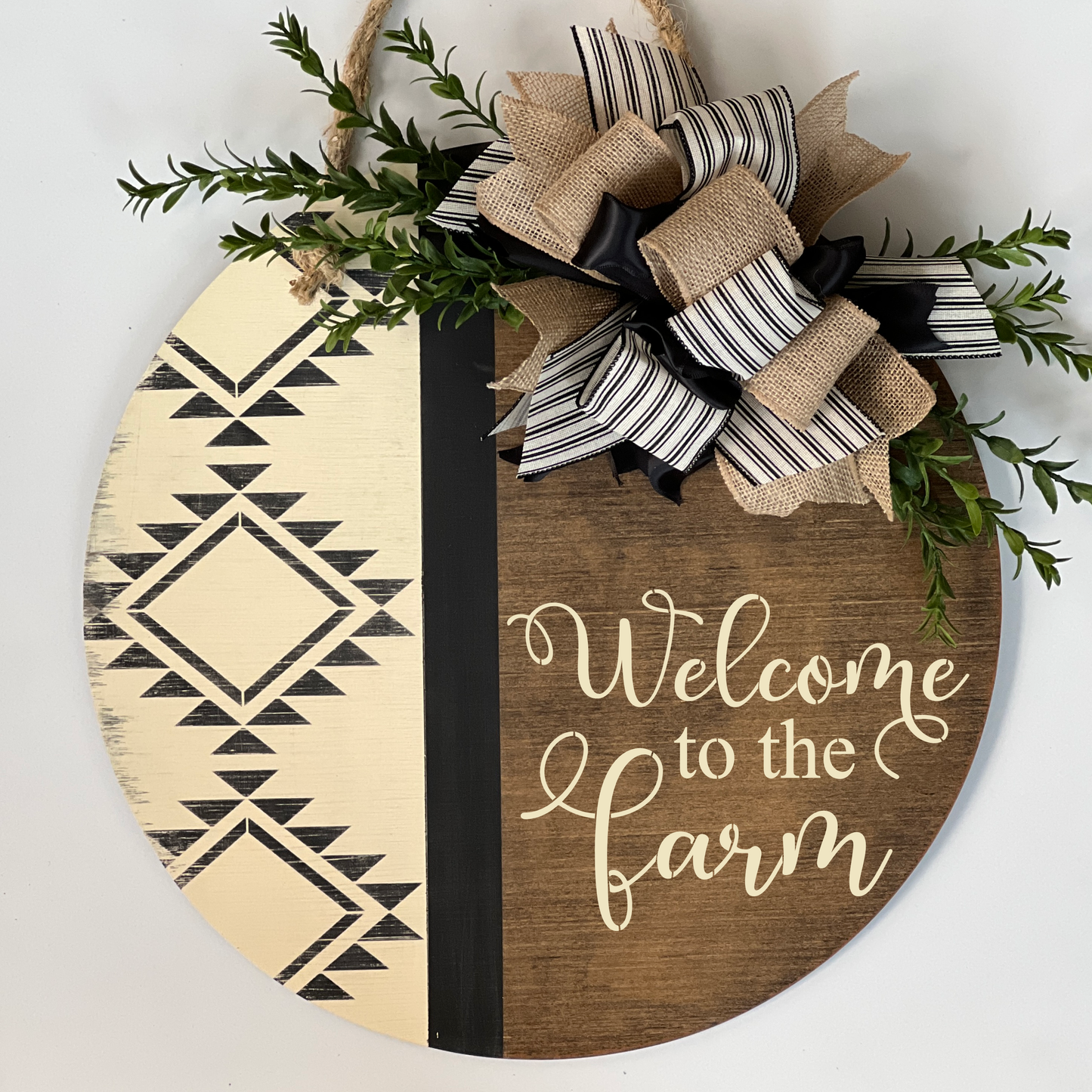 Welcome to THE/OUR Farm Aztec Door hanger