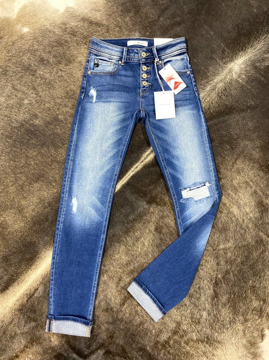 KanCan Mid Rise Repaired Skinny