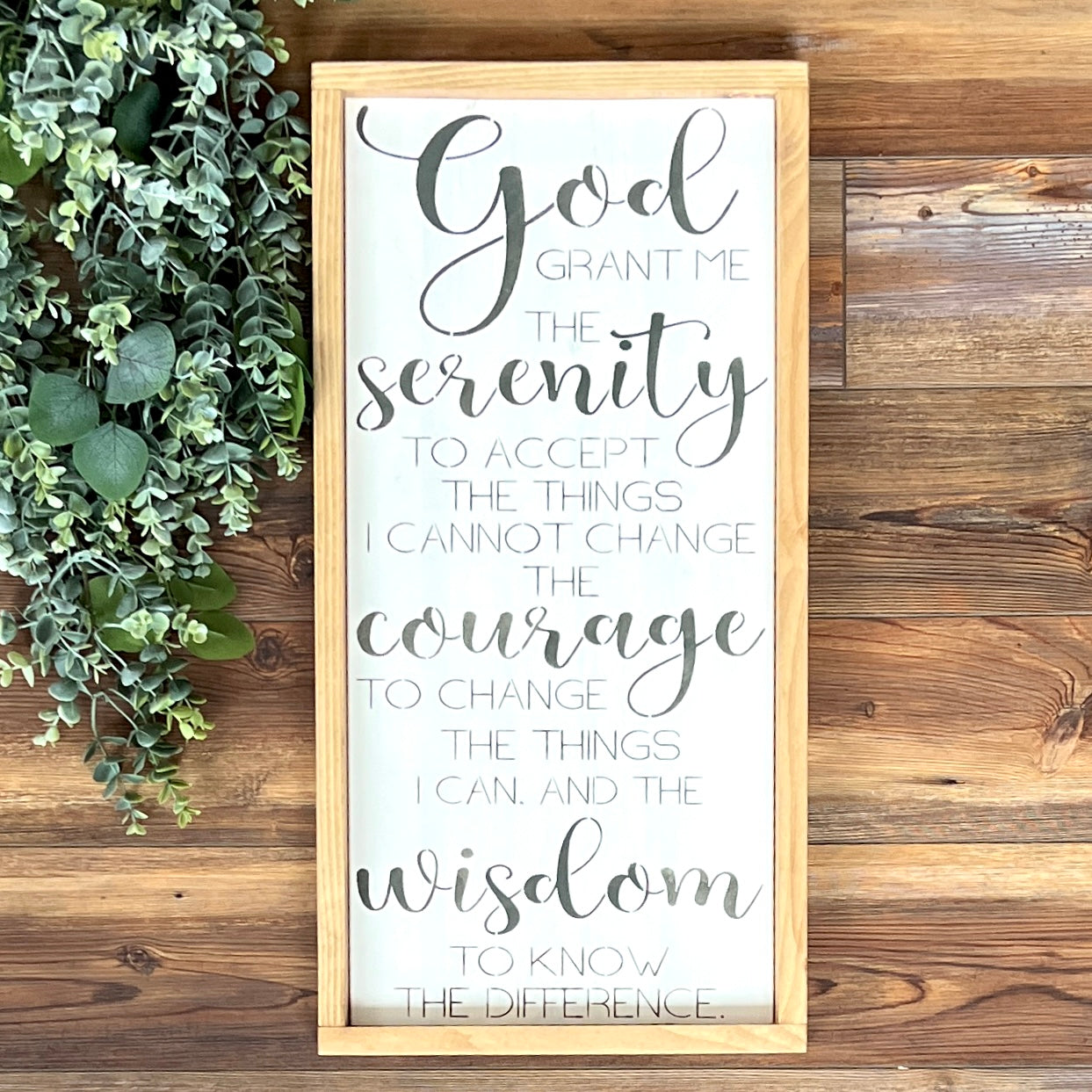 God Grant me the Serenity inspirational quote wood sign wall art