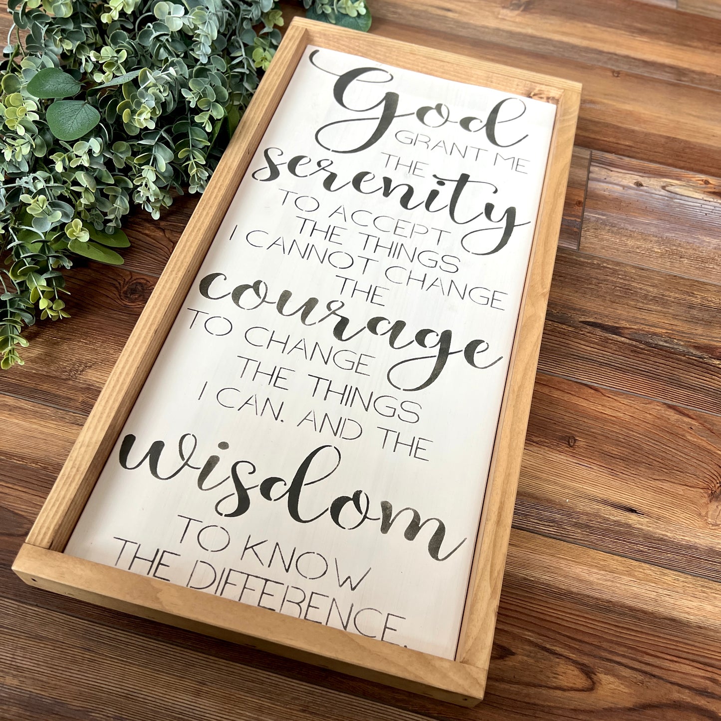 God Grant me the Serenity inspirational quote wood sign wall art