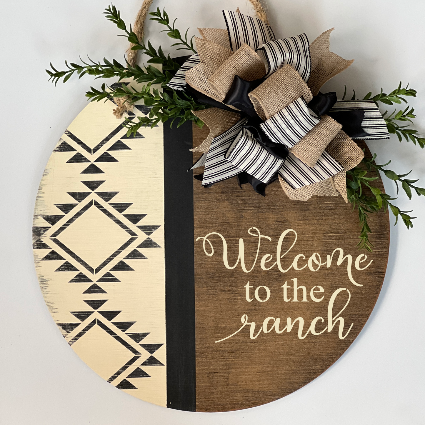 Welcome to THE/OUR Ranch Aztec Door Hanger